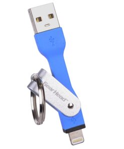 3" USB to MFI Lightning Data & Power Keychain Cable (Blue)