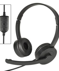 USB Headset with Fold Away Microphone - Noise Cancelling & Inline Controls