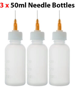 3 x 50ml Needle Tip Bottle Dispenser for liquids Flux Alcohol Oil
