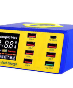 Charging Station 8 USB Smart Charge QC 3.0, USBC and Wireless Charging
