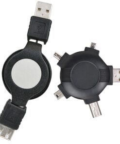5in1 Multi-USB Retractable Charge & Sync Cable w/USB Adapter