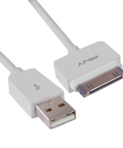 PNY 6' USB 2.0 to 30-Pin Dock Connector Charge & Sync Cable for iPad, iPhone & iPod (White)